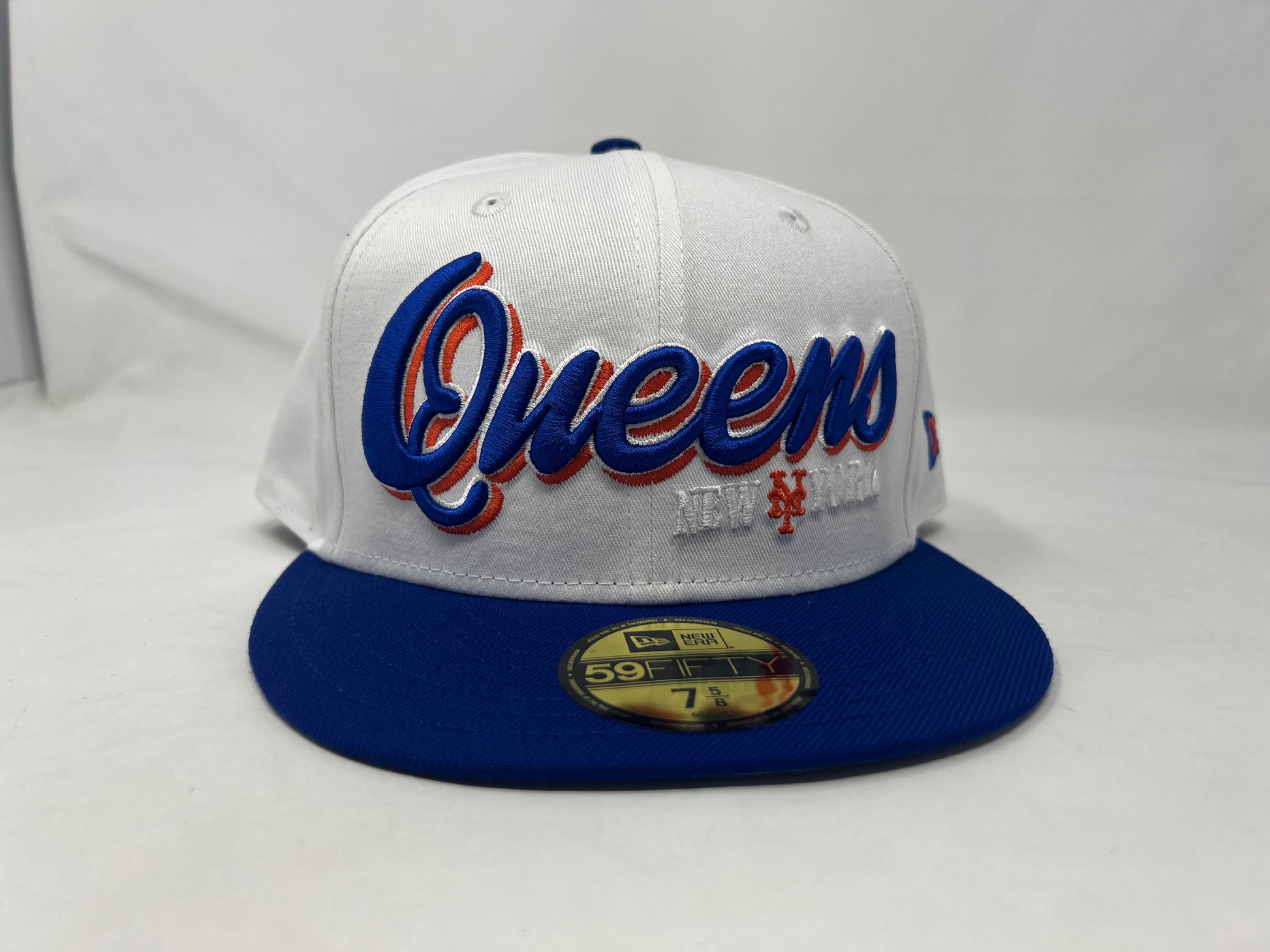 Queens New York Mets White Royal New Era Fitted Hat