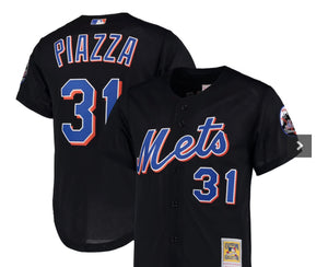 New York Mets Mike Piazza 2000 Button Front Mitchell and Ness Jersey