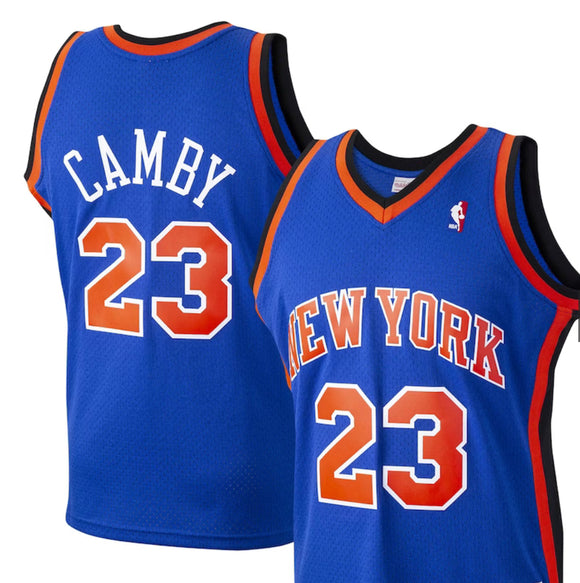 New York Knicks 1998-99 Marcus Camby Mitchell and Ness Swingman Jersey