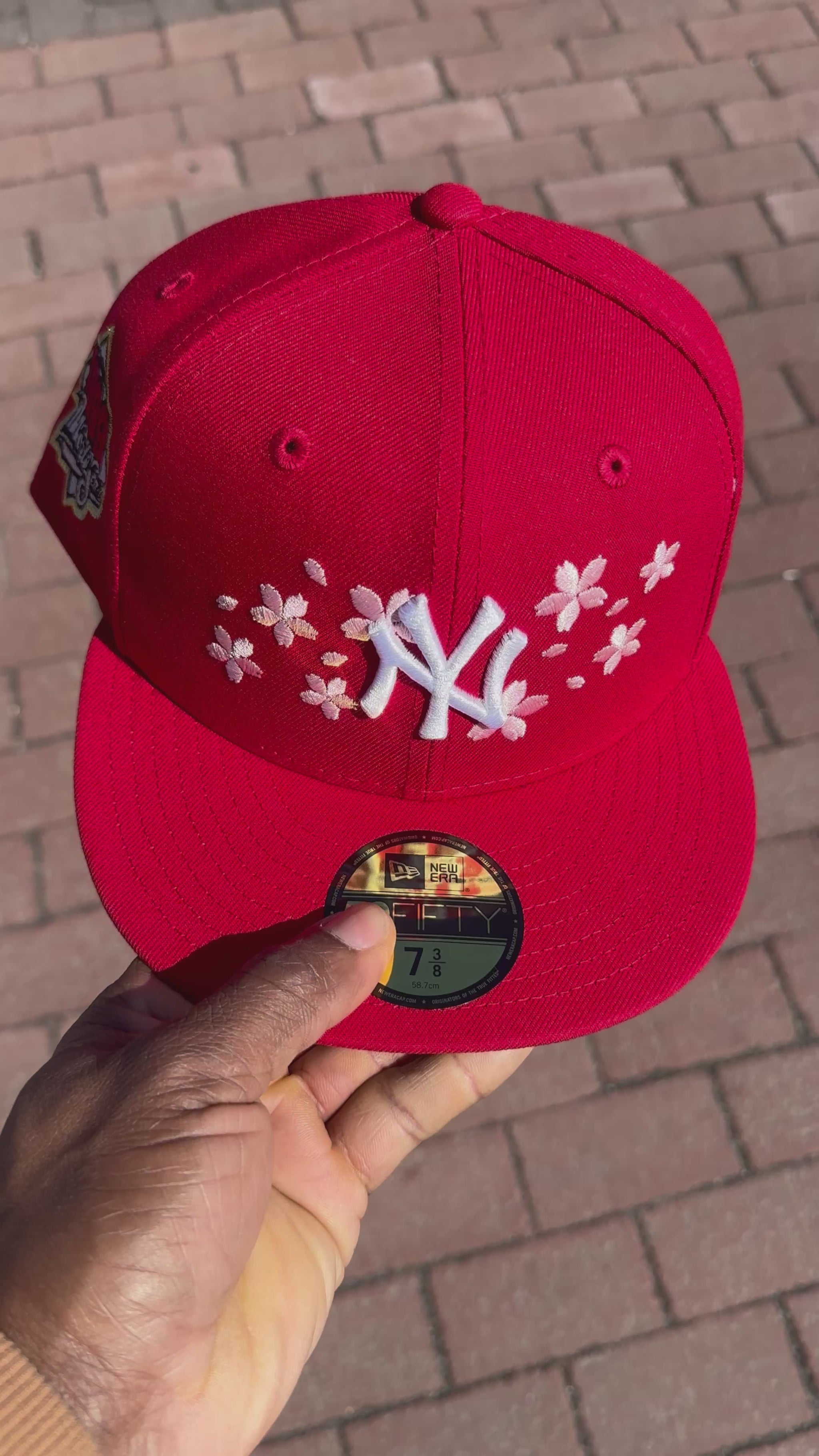 New York Yankees 1999 World Series "Cherry Blossom pack" Fitted Hat-Red