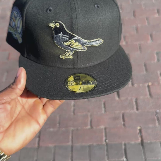 Baltimore Orioles 50th Anniversary Black Fitted Hat