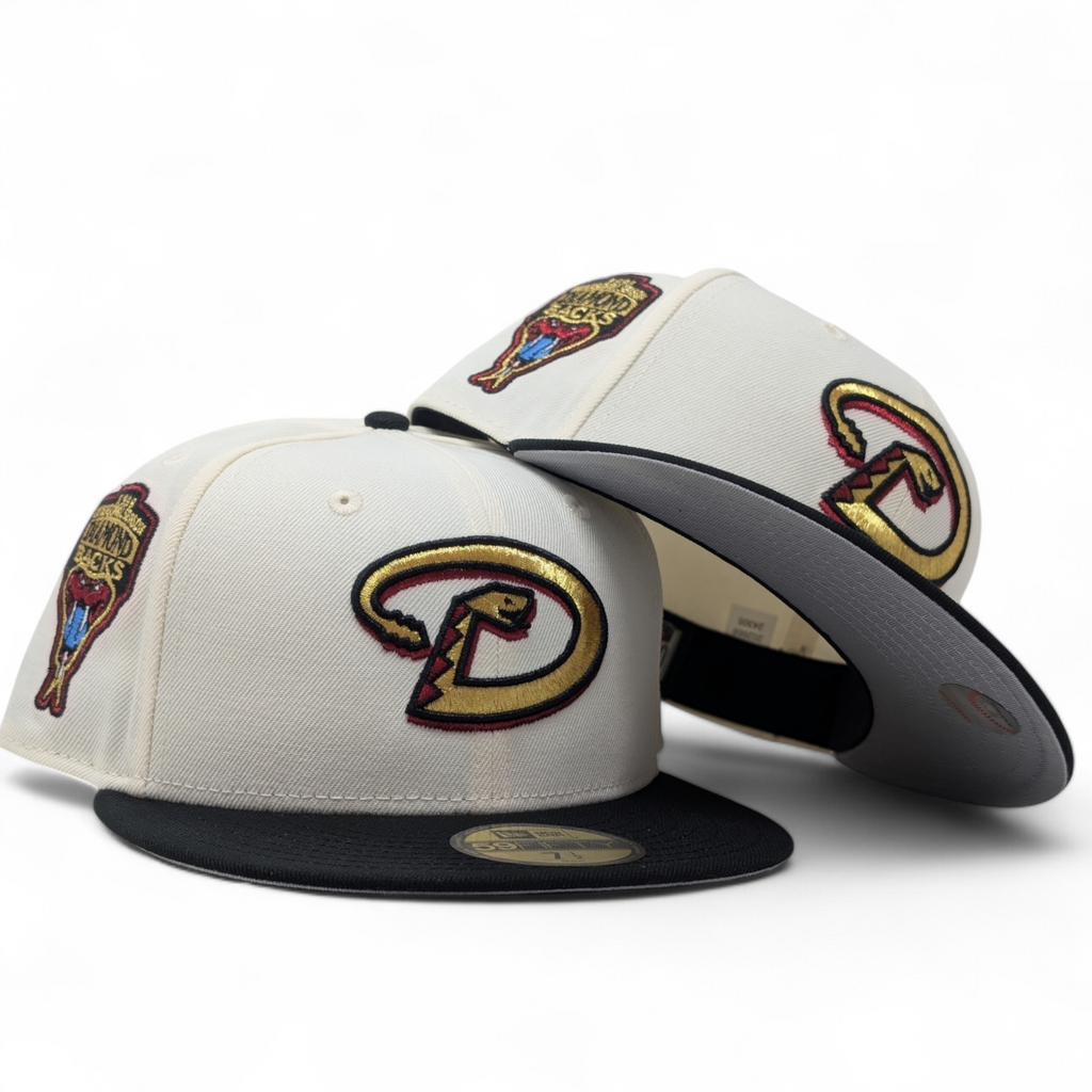 Arizona Diamondbacks 1998 Inaugural Season Off white Crown Black Visor Hats