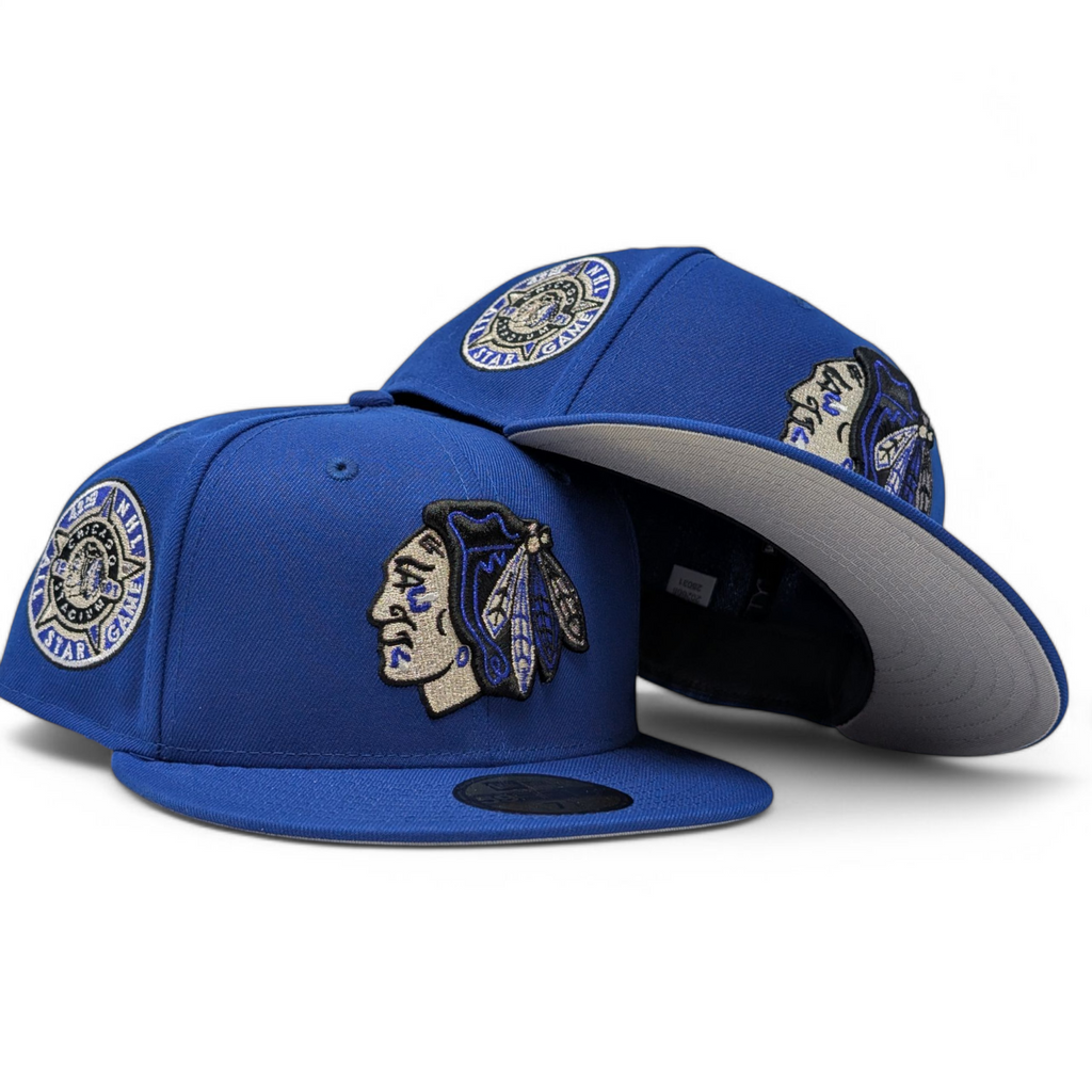 Chicago Blackhawks 1991 All Star Game Light Royal Blue Fitted Hats