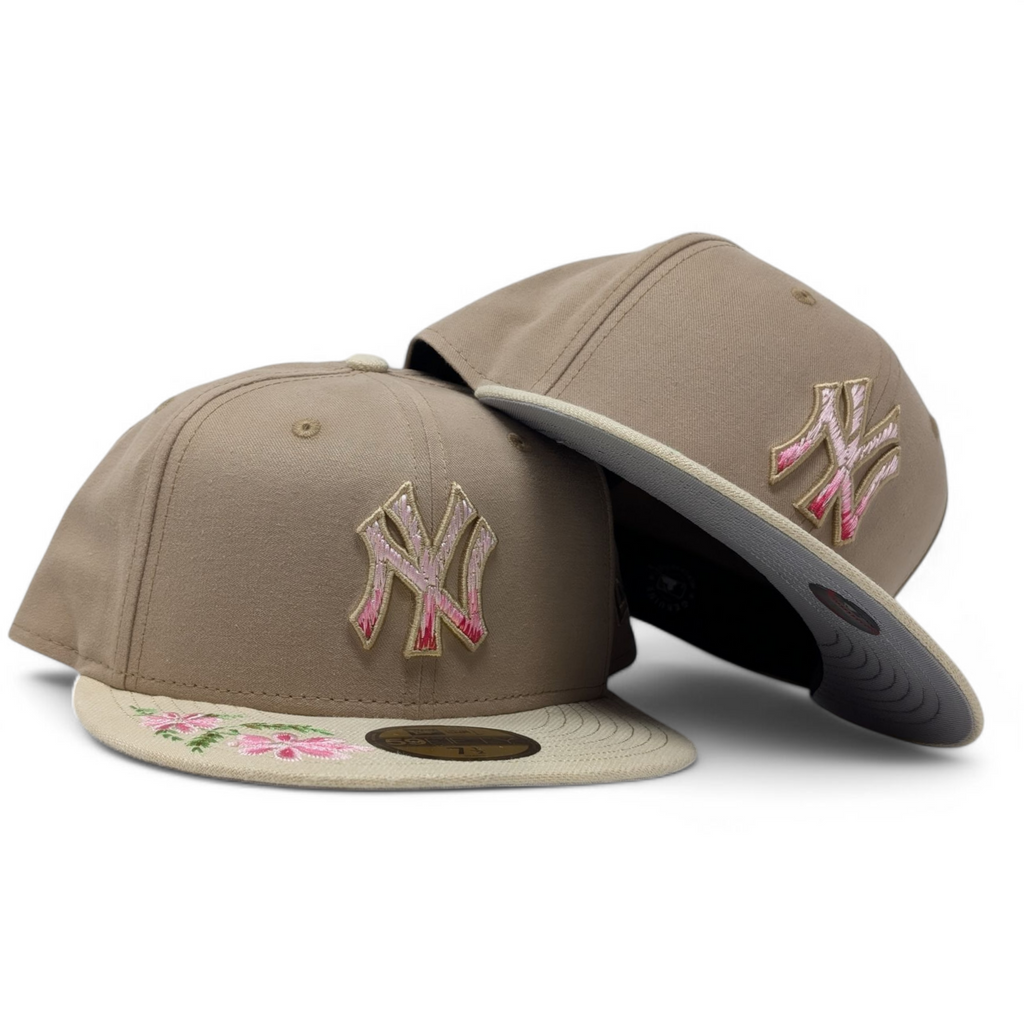 New York Yankees Hand Stitch Floral Design New Era Fitted Hats