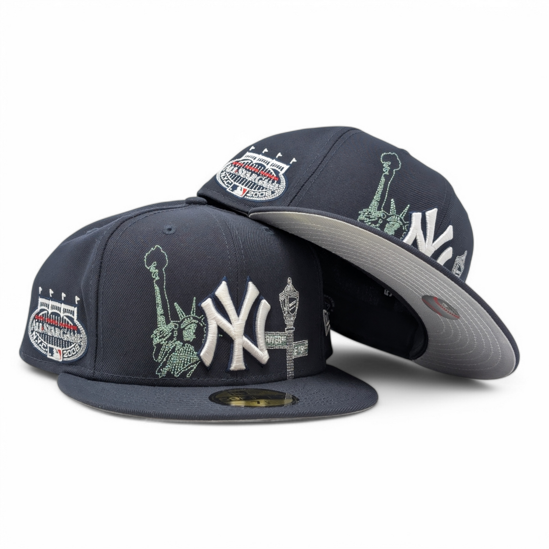 New York Yankees 2008 All Star Game State Stitch Fitted Hats-Navy