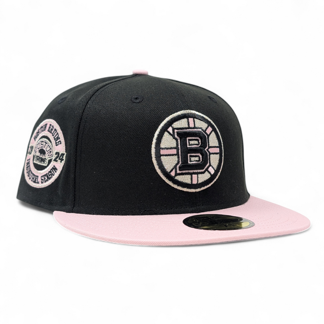 Boston Bruins 1924 Inaugural Season New Era NHL Fitted Hats-Pink