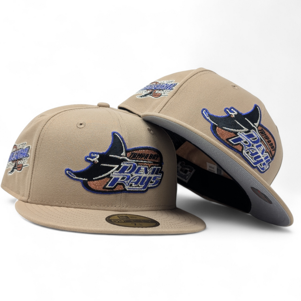 Tampa Bay Devil Rays 1998 Inaugural Season camel Fitted Hats
