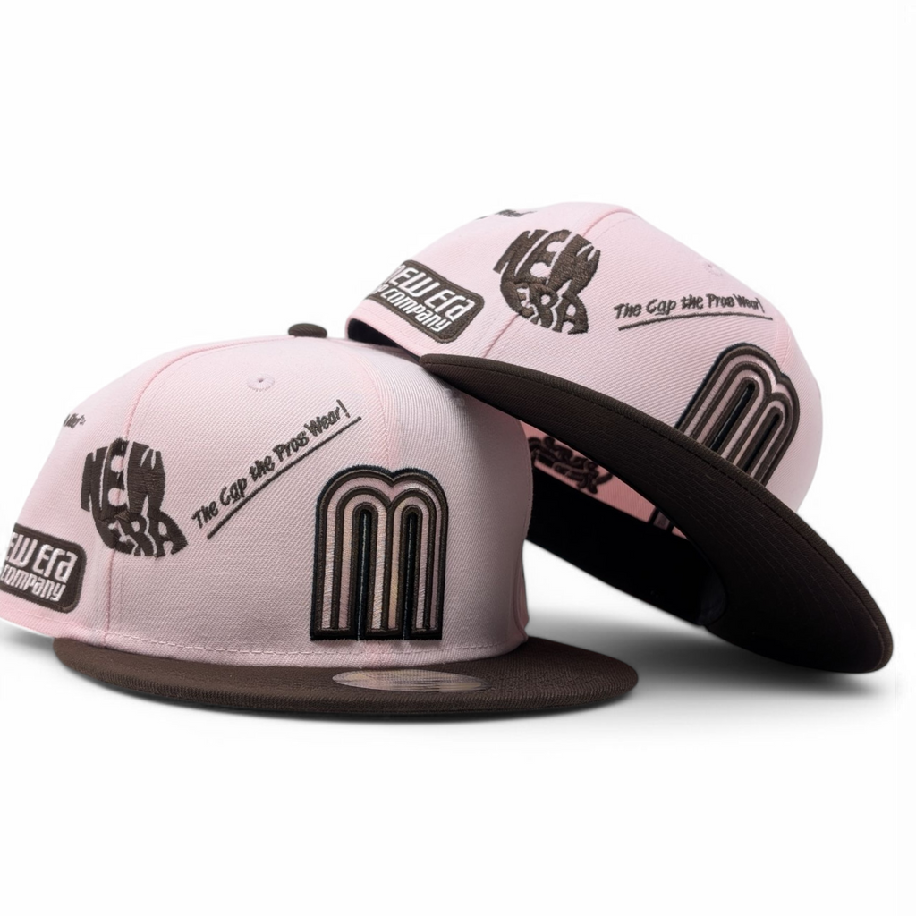 Mexico New Era 59Fifty New Era Fitted Hats- Pink Brown