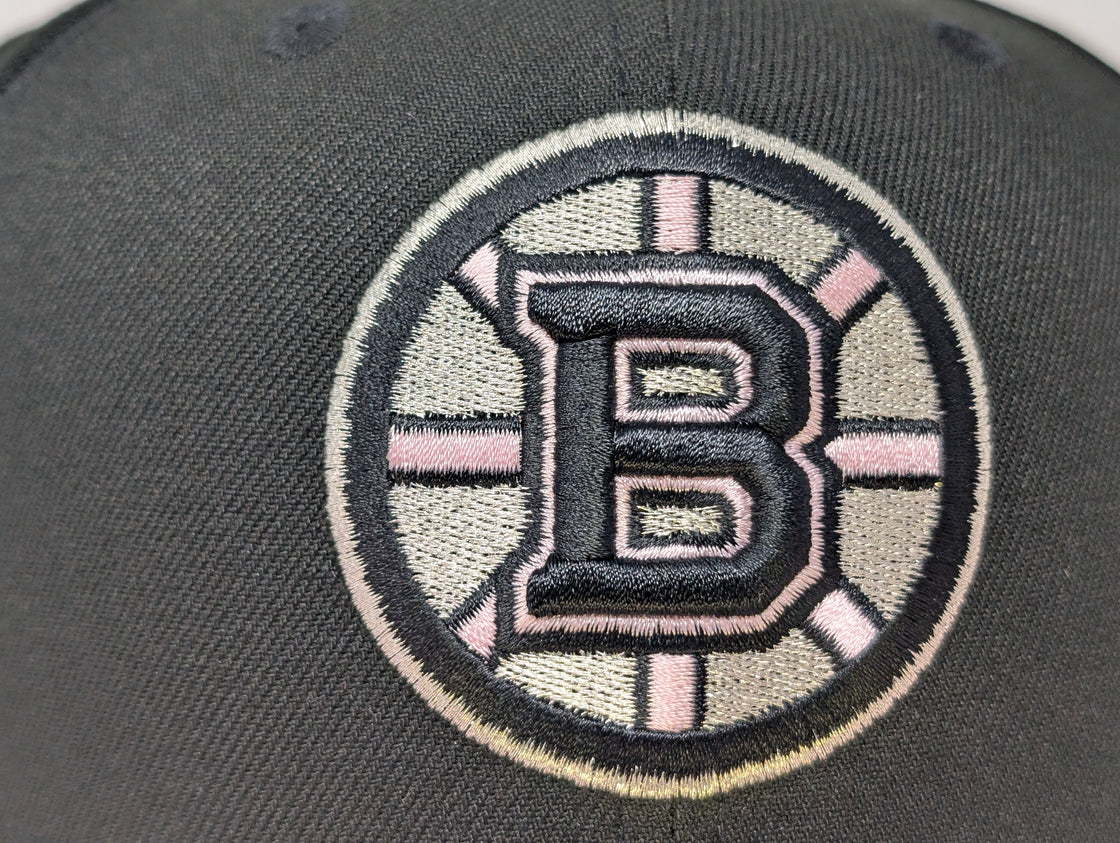 Boston Bruins 1924 Inaugural Season New Era NHL Fitted Hats-Pink