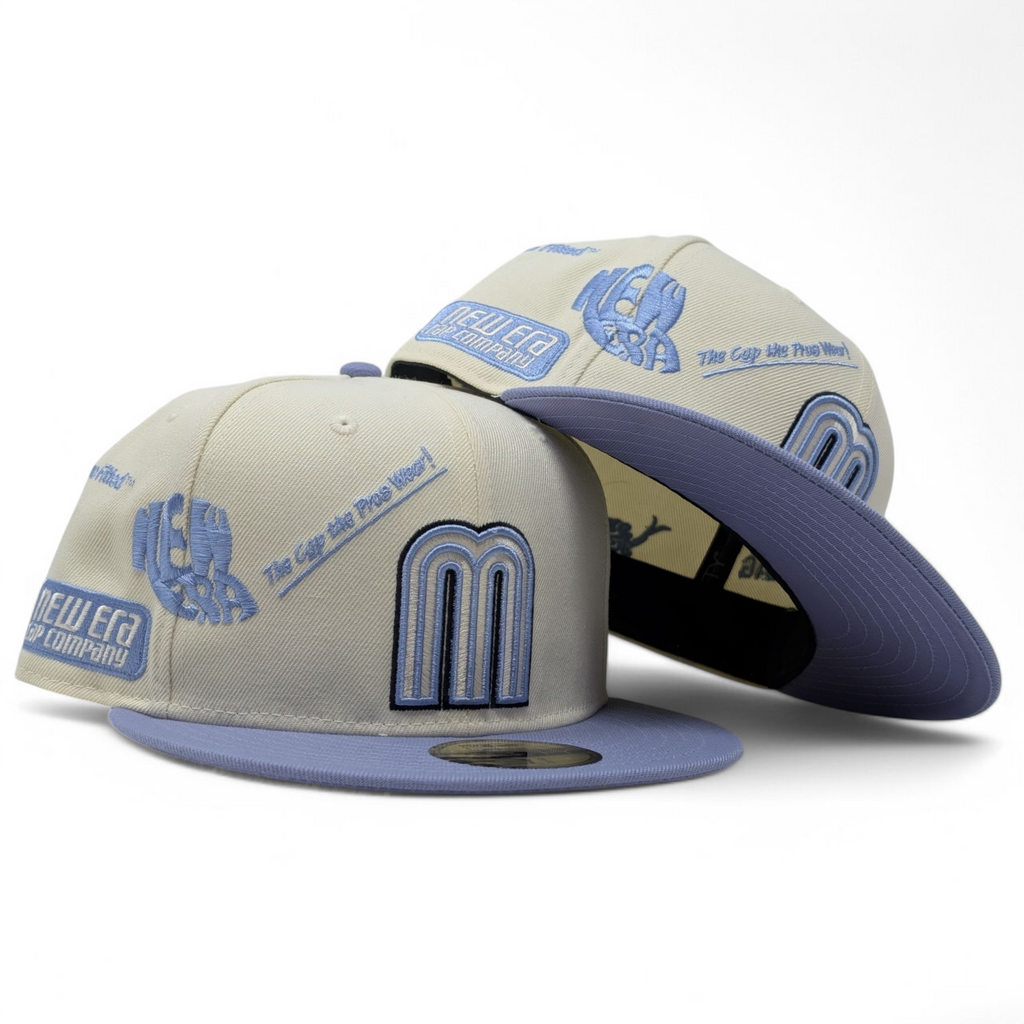 Mexico New Era 59Fifty New Era Fitted Hats- Chrome Lavender