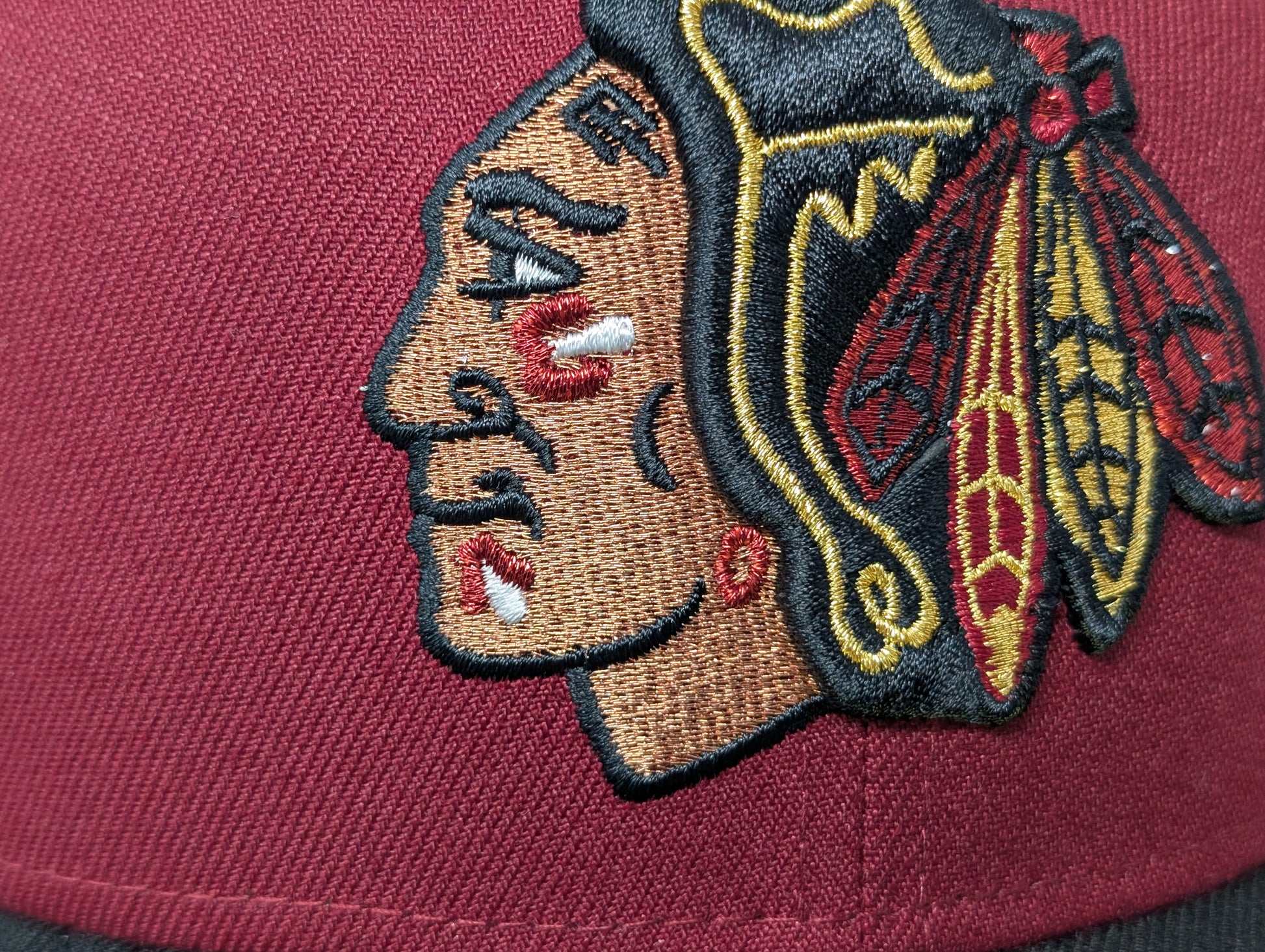 Chicago Blackhawks 1991 All Star Game Fitted Hats-Burgundy Black
