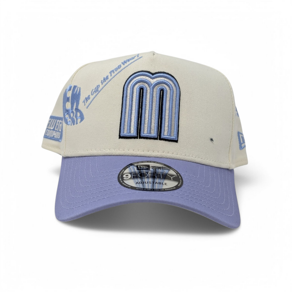Mexico New Era A Frame Adjustable Hats-Chrome Lavender
