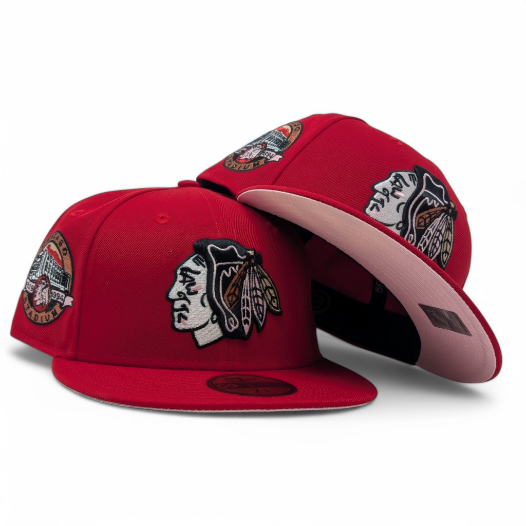 Chicago Blackhawks Pink Brim NHL New Era Fitted Hats