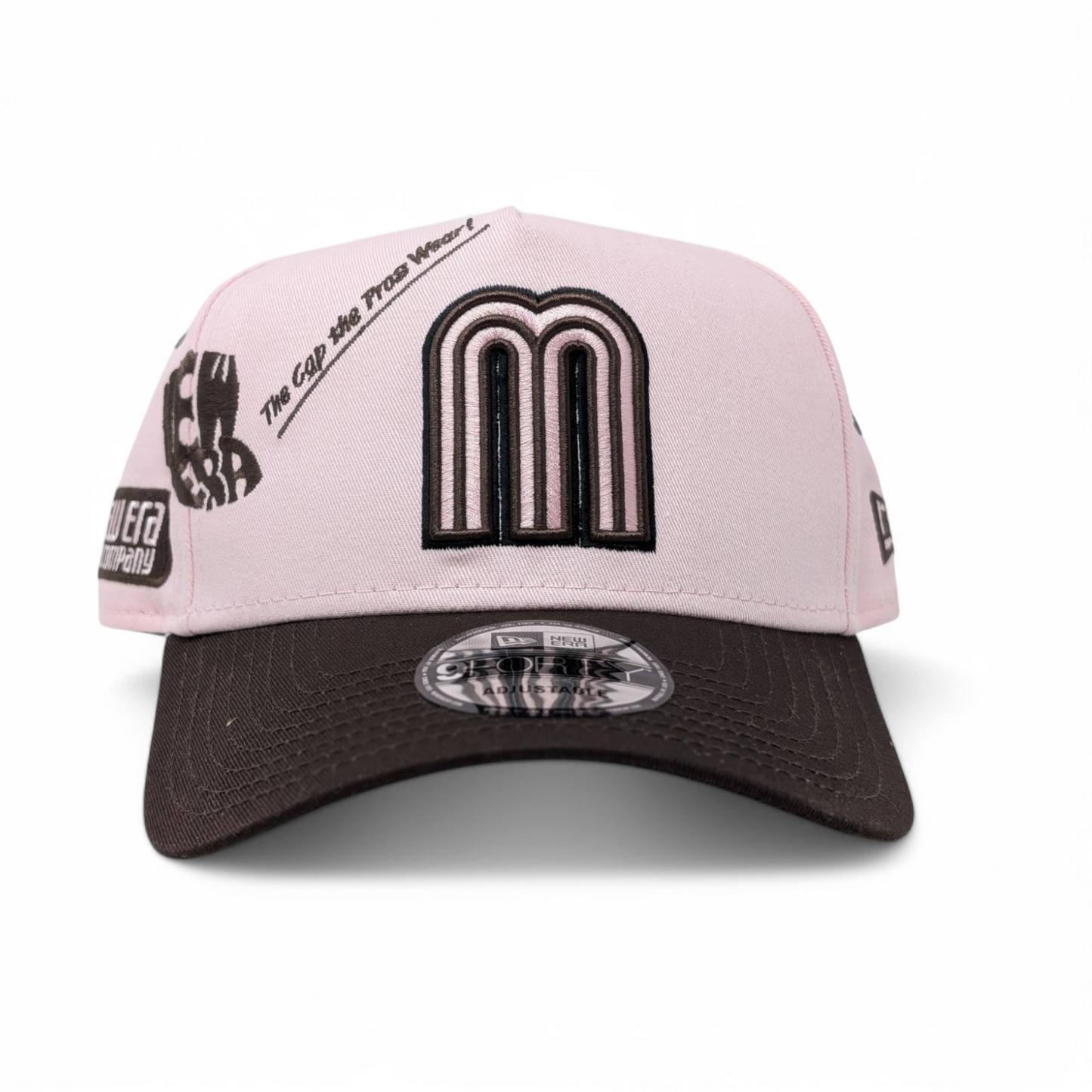 Mexico New Era A Frame Adjustable Hats-Pink Brown