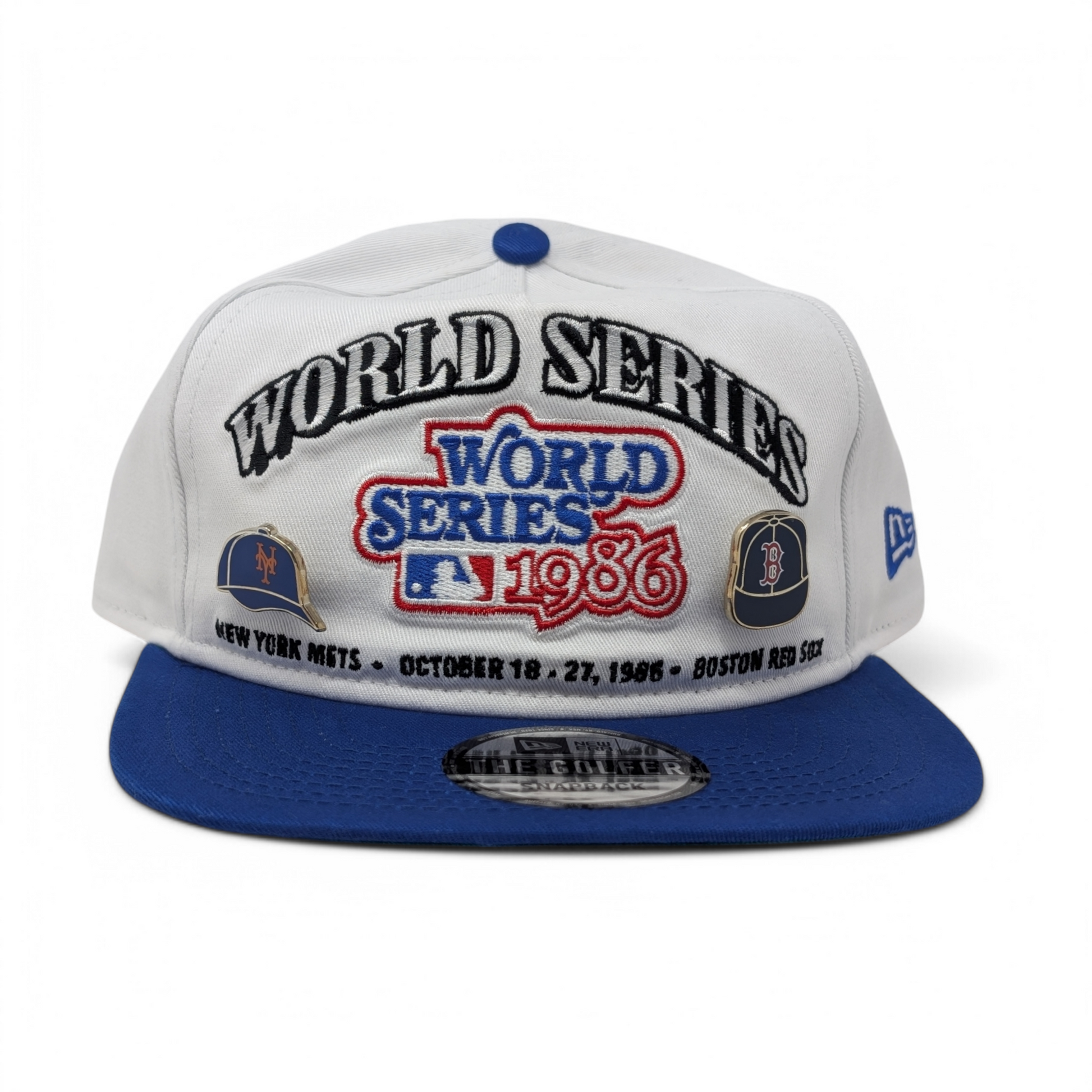 1986 MLB World Series metal pin logo New Era Snapback Hats