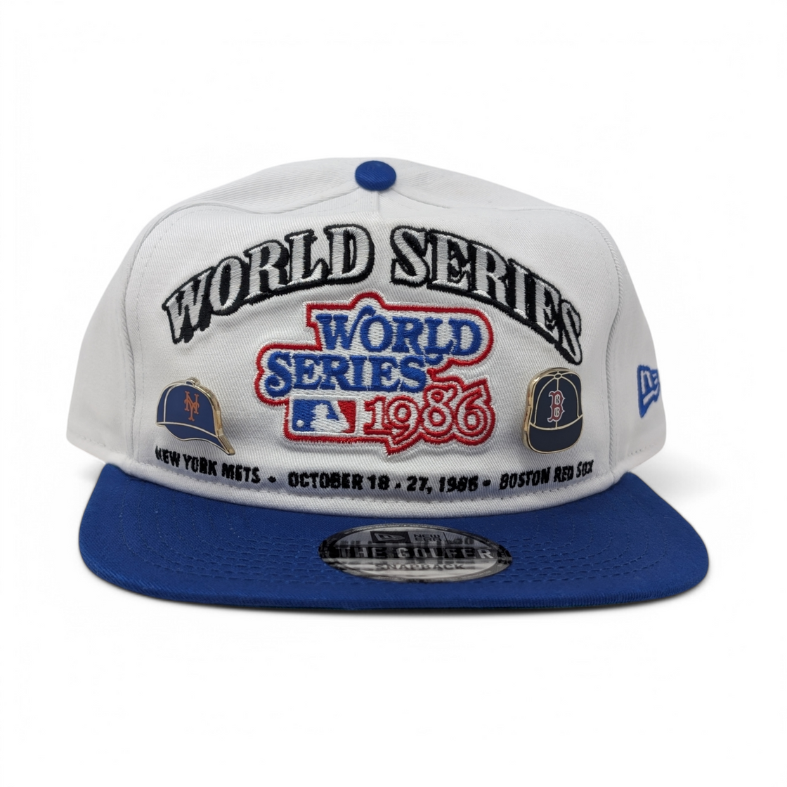 1986 MLB World Series metal pin logo New Era Snapback Hats