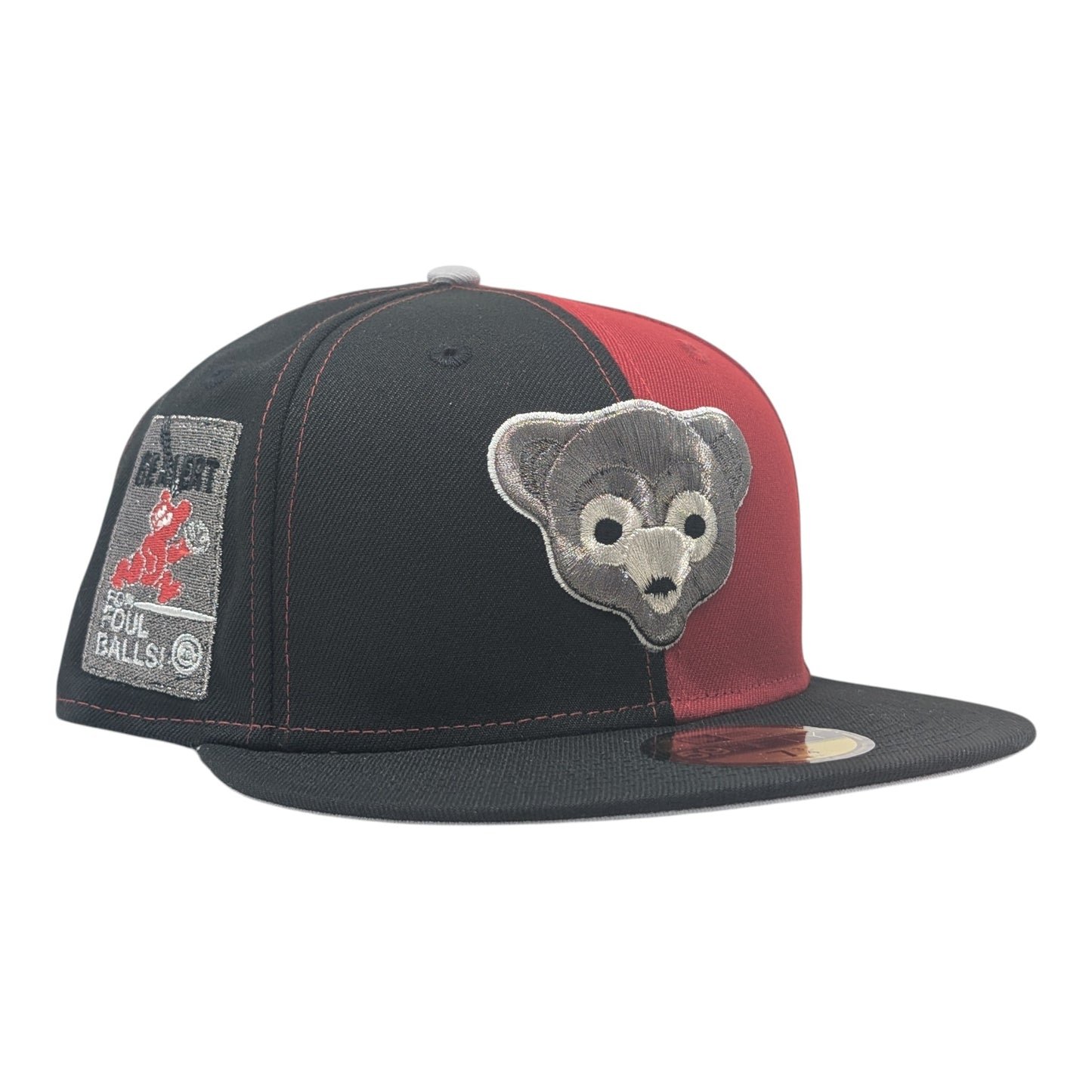 Chicago Cubs Be Alert Foul Ball Logo Split Panel New Era Fitted Hats