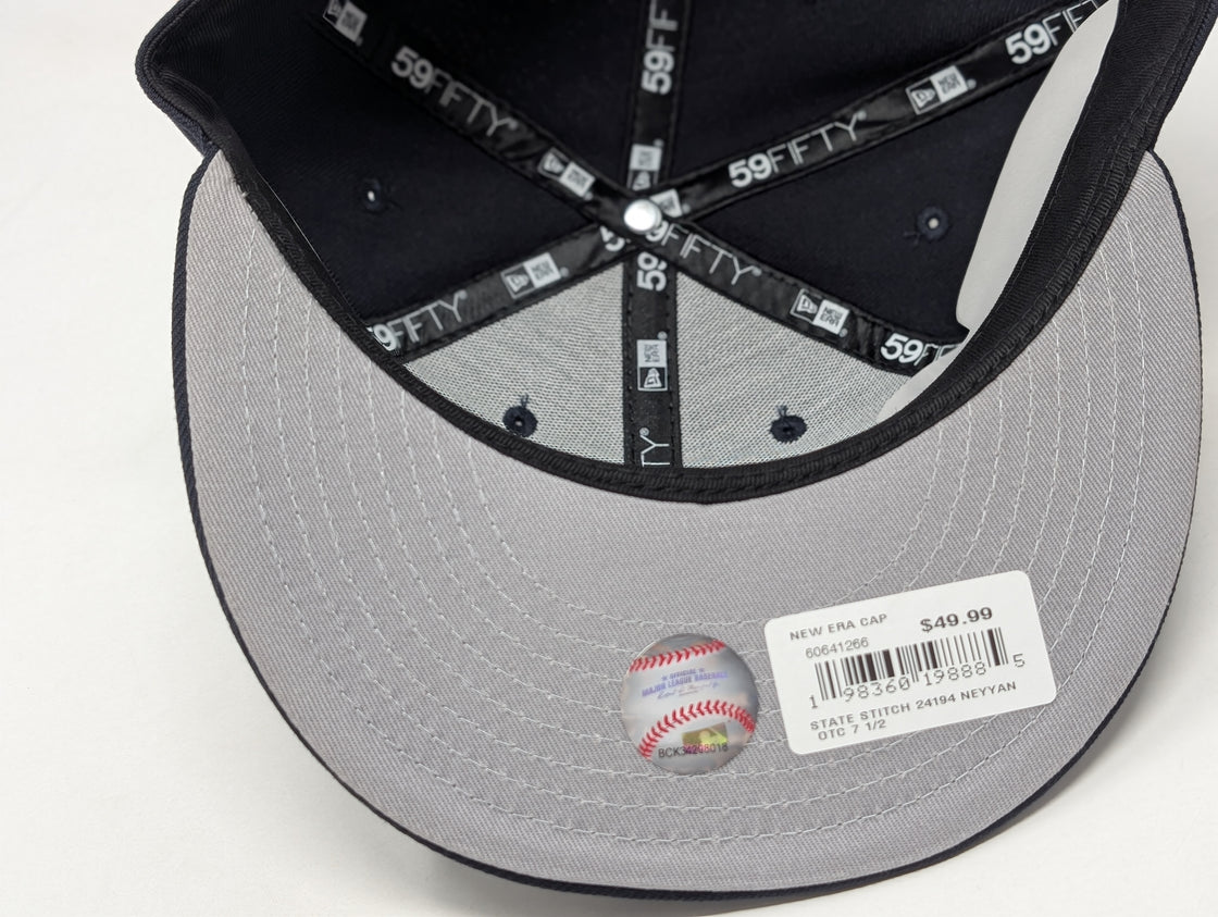 New York Yankees 2008 All Star Game State Stitch Fitted Hats-Navy