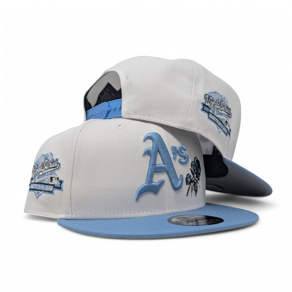 Oakland Athletics 89 World Series Snapback Hats-Sly Blue