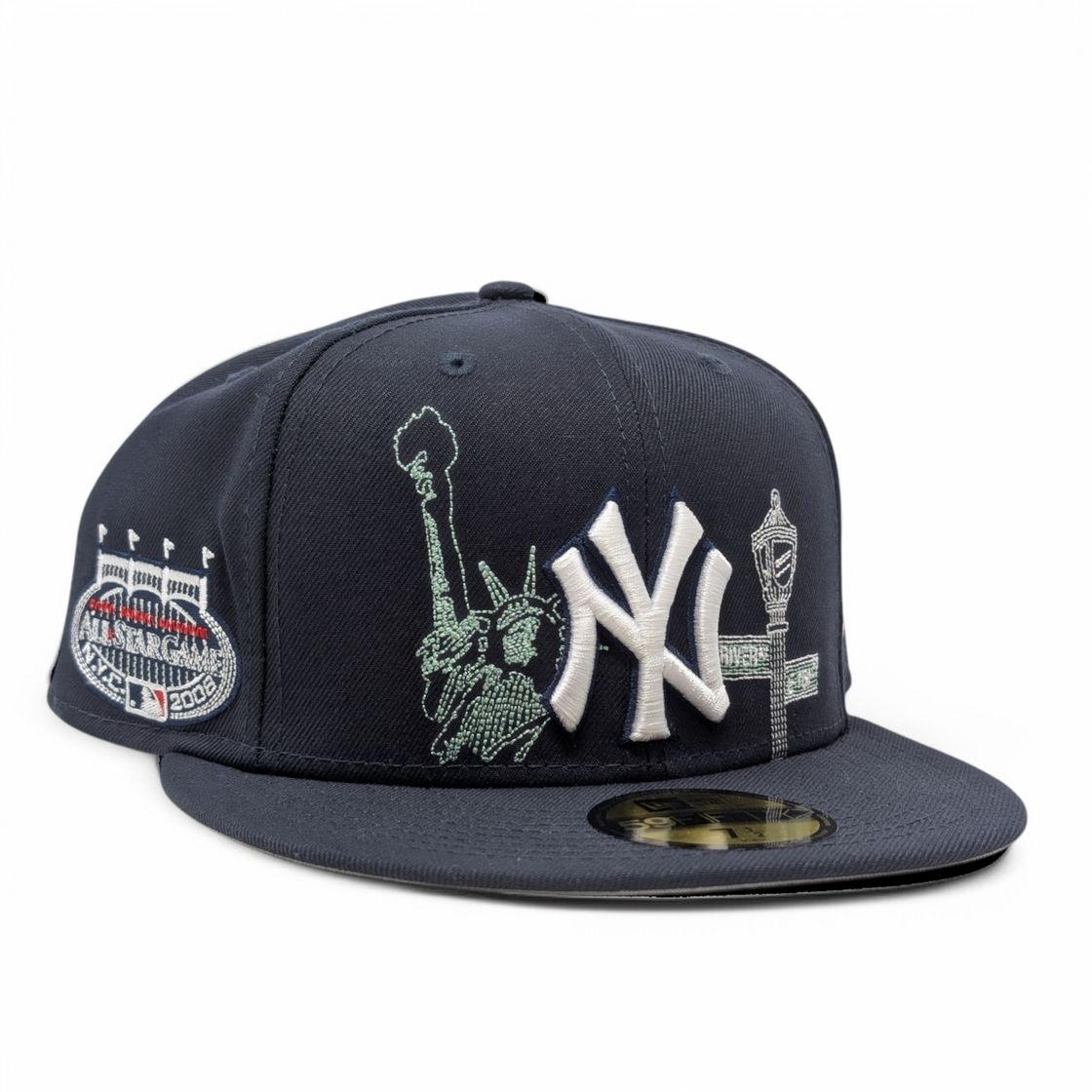 New York Yankees 2008 All Star Game State Stitch Fitted Hats-Navy