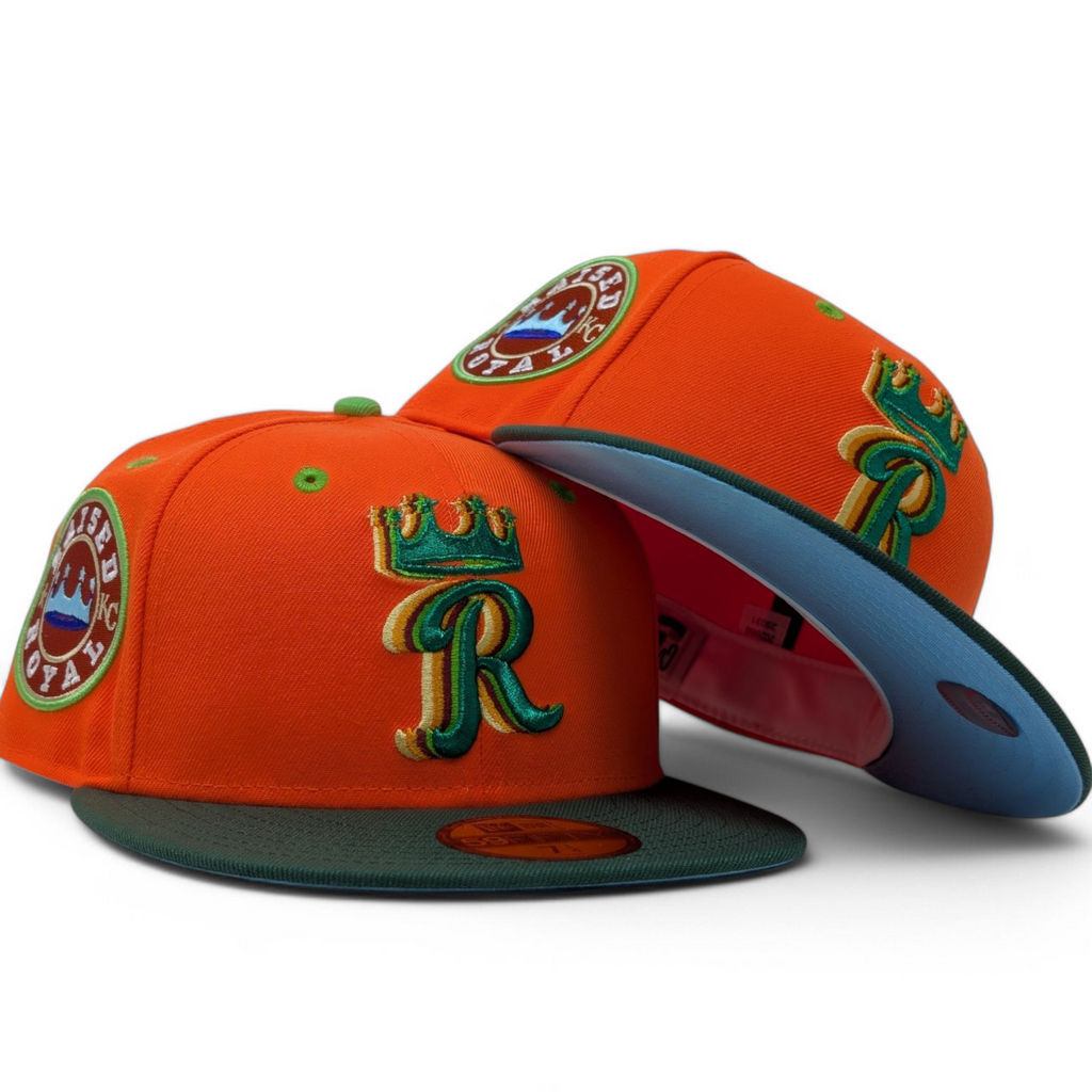 Kansas City Royals Raised Royal Icy Brim Fitted Hats