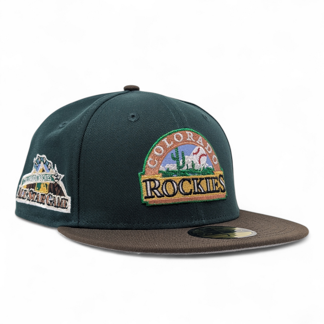 Colorado Rockies 1998 All Star Game 59Fifty New Era Fitted Hats-Brown Green