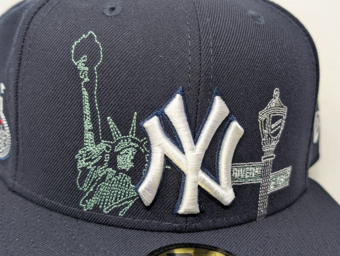 New York Yankees 2008 All Star Game State Stitch Fitted Hats-Navy