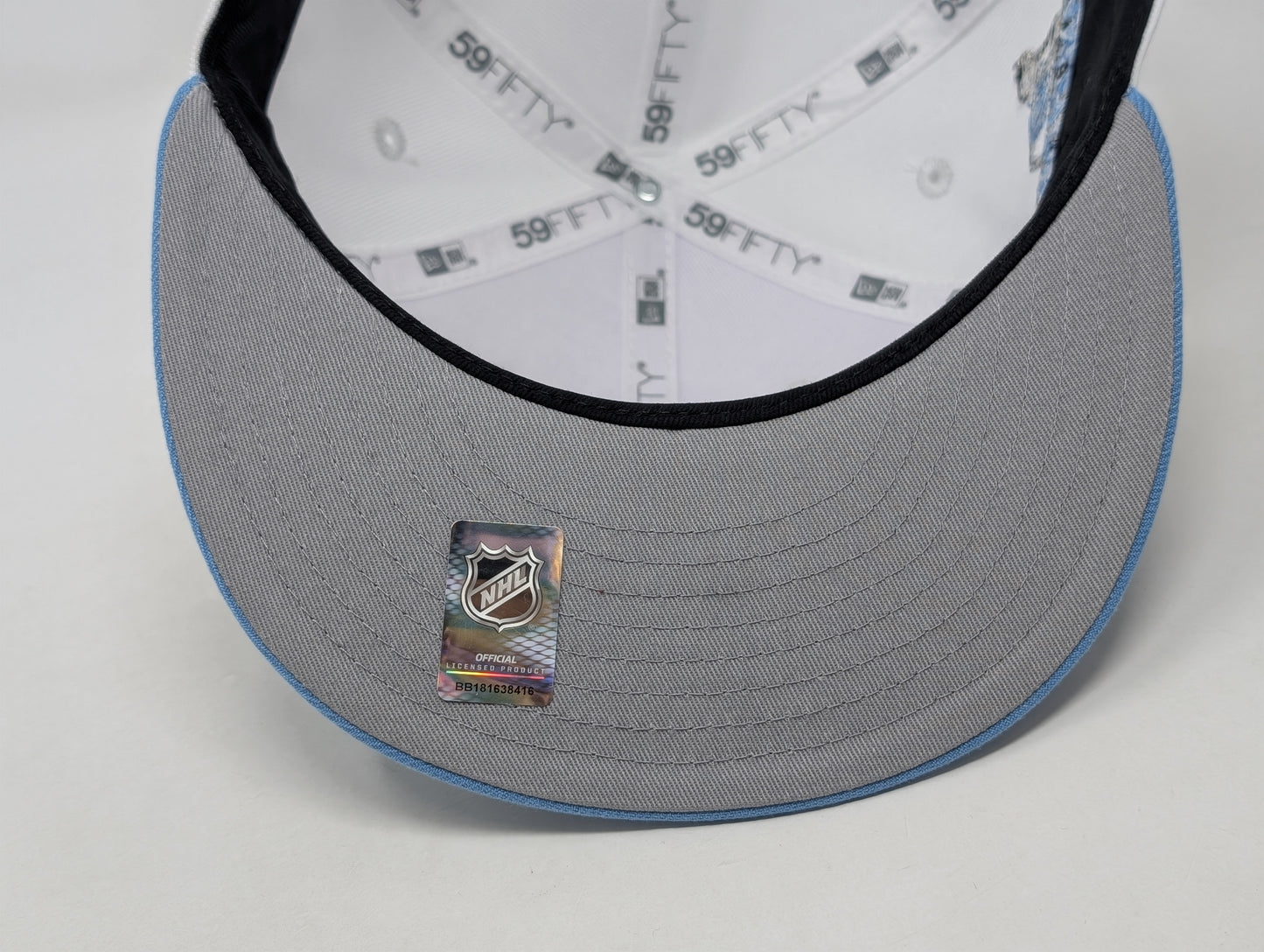 Anaheim Ducks Stanley Cup Champions Fitted Hats-White Sky Blue