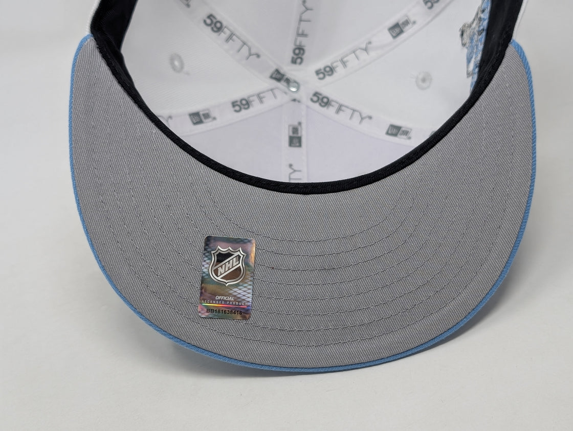 Anaheim Ducks Stanley Cup Champions Fitted Hats-White Sky Blue