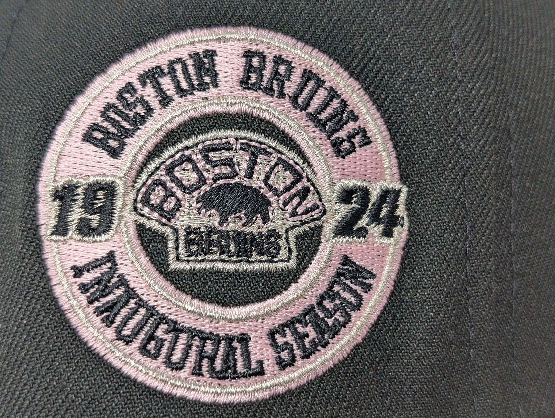 Boston Bruins 1924 Inaugural Season New Era NHL Fitted Hats-Pink