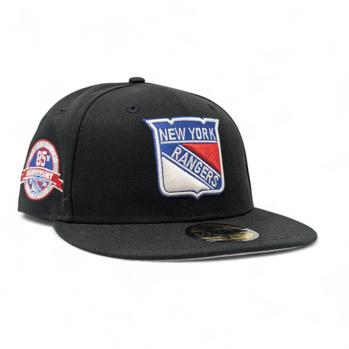 New York Rangers 85th Anniversary Black NHL New Era Fitted Hats