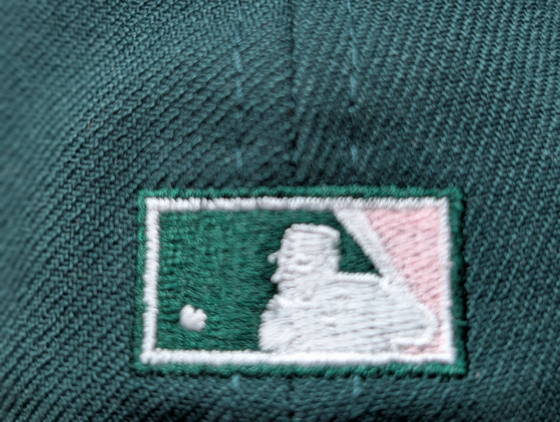 Los Angeles Angels 35th Anniversary Dark Green Pink Brim Fitted Hats