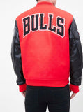 Red and Black Chicago Bulls Pro Standard Remix Varsity Jacket