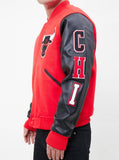 Red and Black Chicago Bulls Pro Standard Remix Varsity Jacket