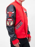 Red and Black Chicago Bulls Pro Standard Remix Varsity Jacket