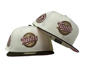 MINNESOTA TWINS 50TH ANNIVERSARY "NEAPOLITAN ICE CREAM PACK" PINK BRIM NEW ERA FITTED HAT