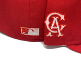CALIFORNIA ANGELS "STRAWBERRY REFRESHER " RED PINK BRIM NEW ERA FITTED HAT