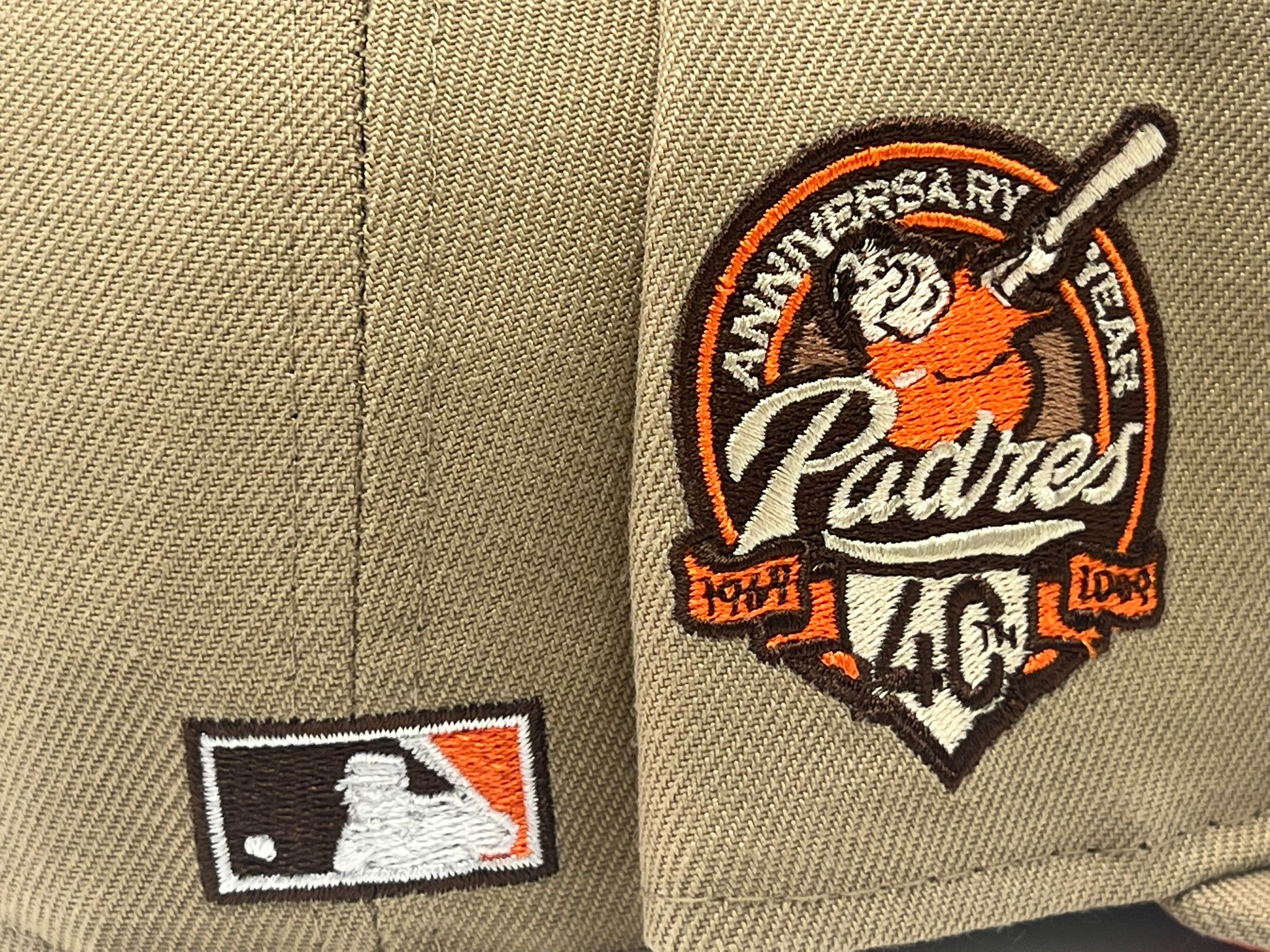 SAN DIEGO PADRES 40TH ANNIVERSARY CAMEL ORANGE BRIM NEW ERA FITTED