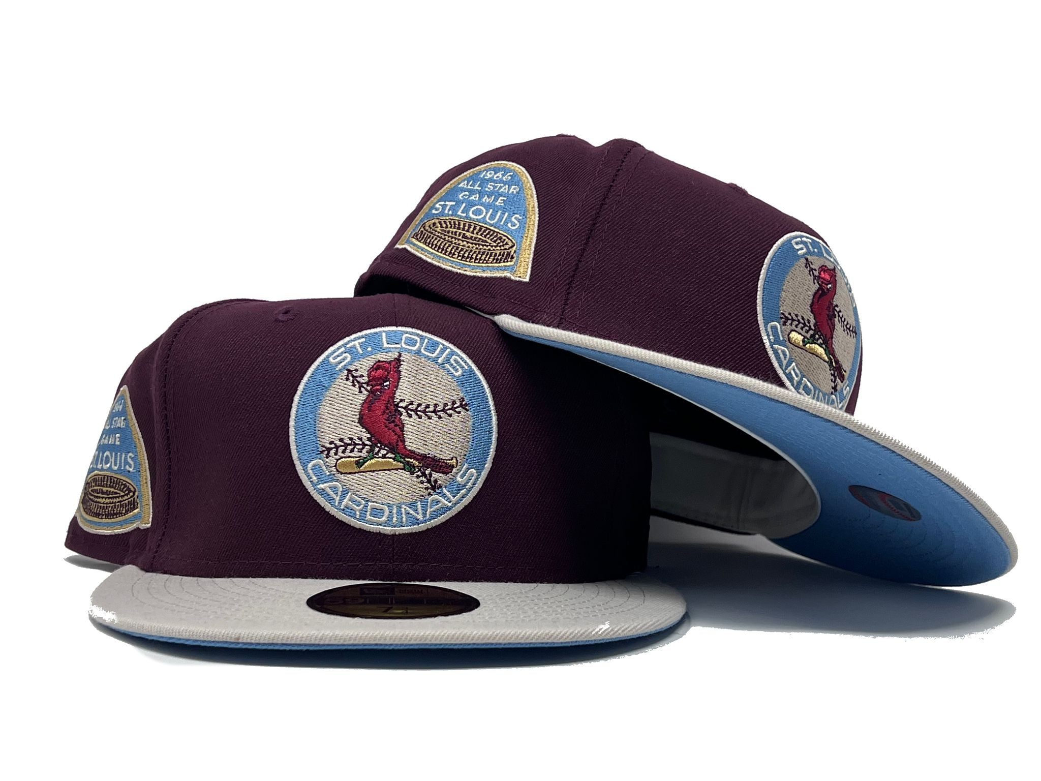 ST. LOUIS CARDINALS 1966 ALL STAR GAME MAROON OFF WHITE ICY BRIM NEW E –  Sports World 165