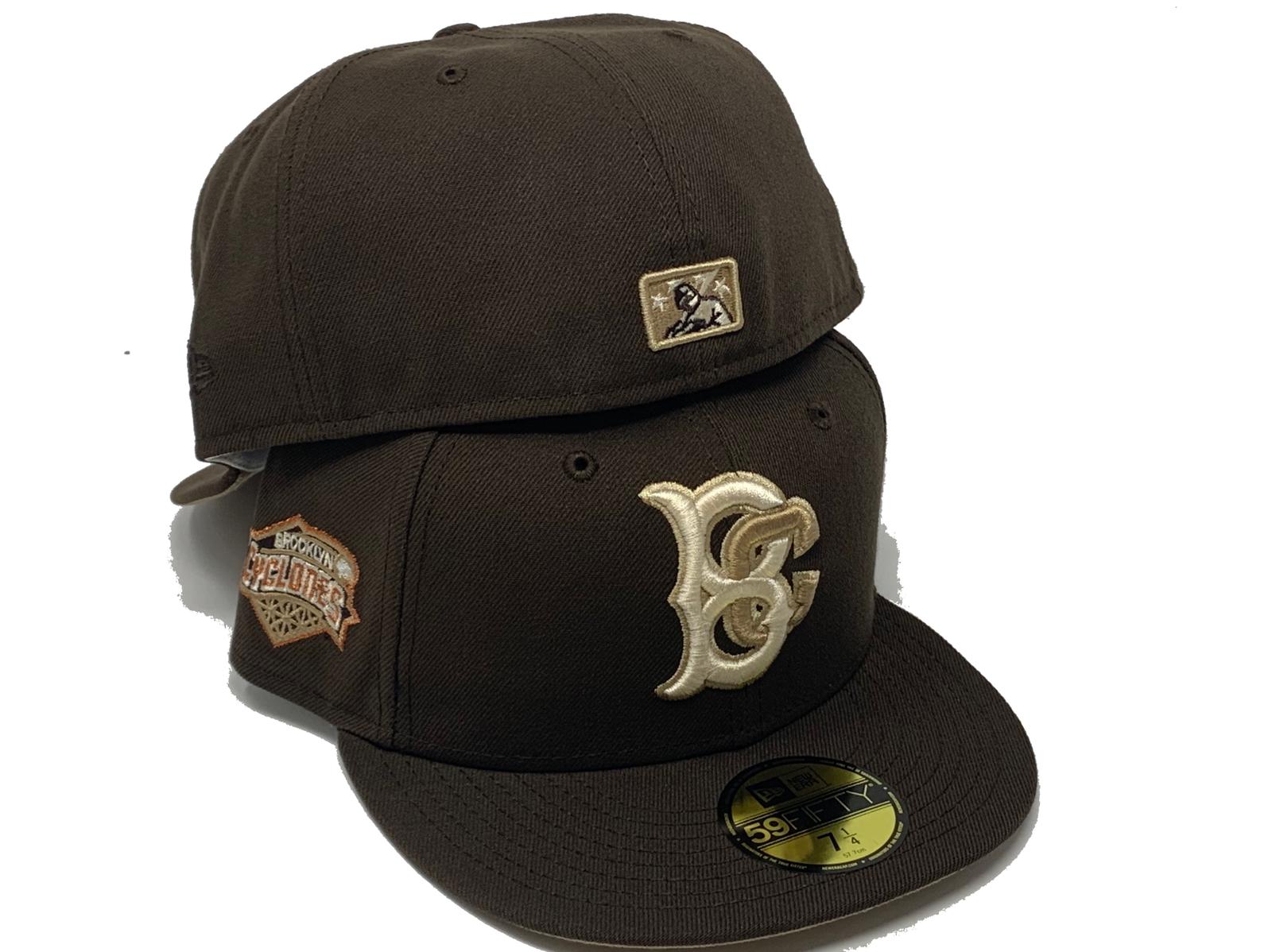 BROOKLYN CYCLONES BROWN CAMEL BRIM MINOR LEAGUE NEW ERA FITTED