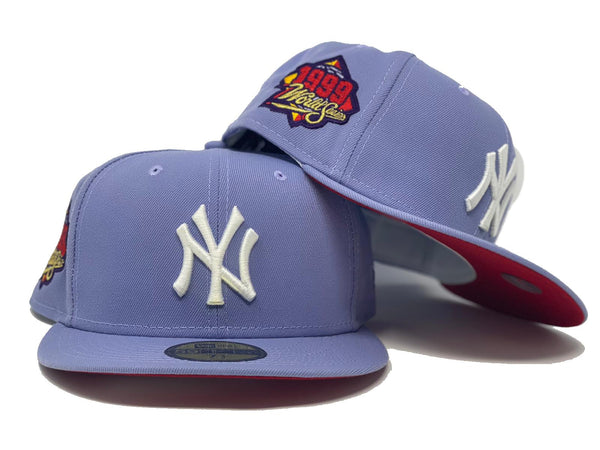 NEW YORK YANKEES 1999 WORLD SERIES LAVENDER PEACH BRIM NEW ERA