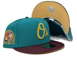 Aqua Green Baltimore Orioles 50th Anniversary New Era Fitted Hat