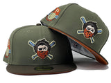 PITTSBURGH PIRATES ESTABLISHED SIDE PATCH "FALL HARVEST PACK" RUST ORANGE BRIM NEW ERA FITTED HAT