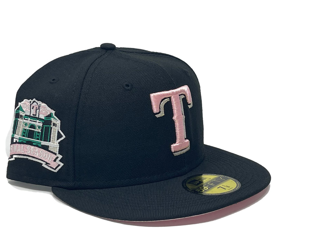 TEXAS RANGERS FINAL SEASON  BLACK PINK BRIM NEW ERA FITTED HAT