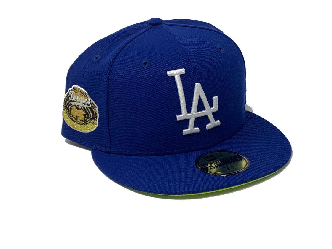 LOS ANGELES DODGERS 1963 WORLD SERIES LIGHT ROYAL NEON GREEN BRIM NEW ERA FITTED HAT