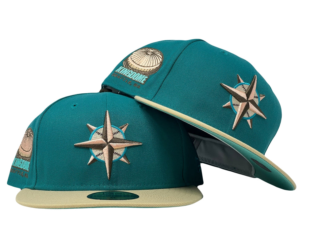 Seattle Mariners Kingdome Stadium Northwest Green Vegas Gold Visor Fitted Hats