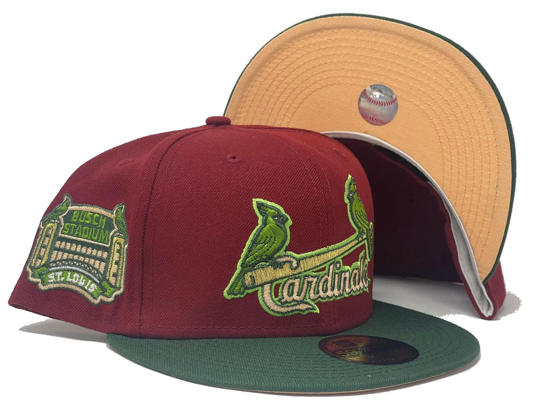 St. Louis Cardinals Busch Stadium Peach Brim New Era Fitted Hat
