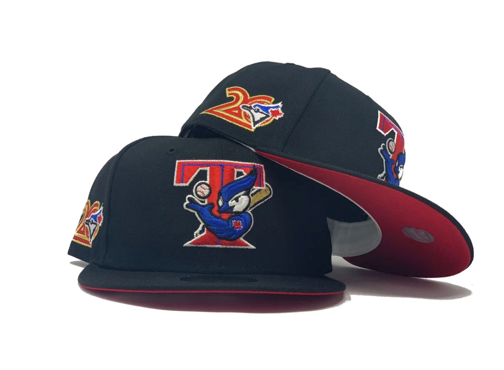 Toronto Blue Jays 20th Anniversary Black Red Brim New Era Fitted Hat