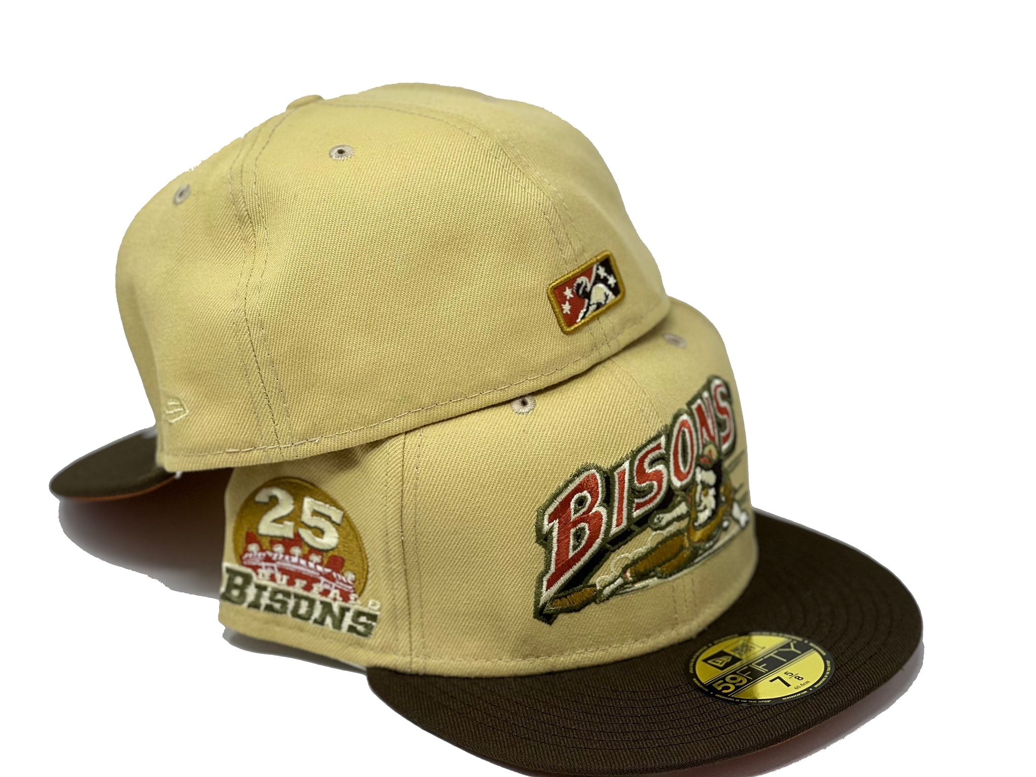 59FIFTY Buffalo Bisons Gray/Dark Green/Red 25th Anniversary Patch