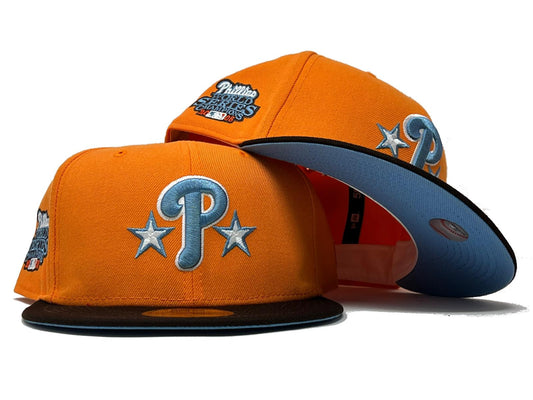 PHILADELPHIA PHILLIES 2008 WORLD SERIES "BUBBLE TEA PACK" ICY BRIM NEW ERA FITTED HAT